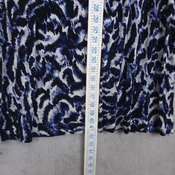 Chicos Travellers Midi Dress Faux Wrap Sz 2/L Geometric Print 3/4 Sleeve Stretch - Picture 6 of 11